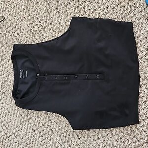 Abercrombie ypb black snap henley racerback workout yoga top small s